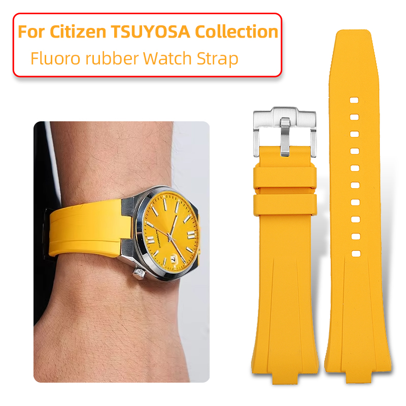Citizen Watch Tsuyosa - 9x26mm FKM 플루오로 고무 스트랩 볼록형