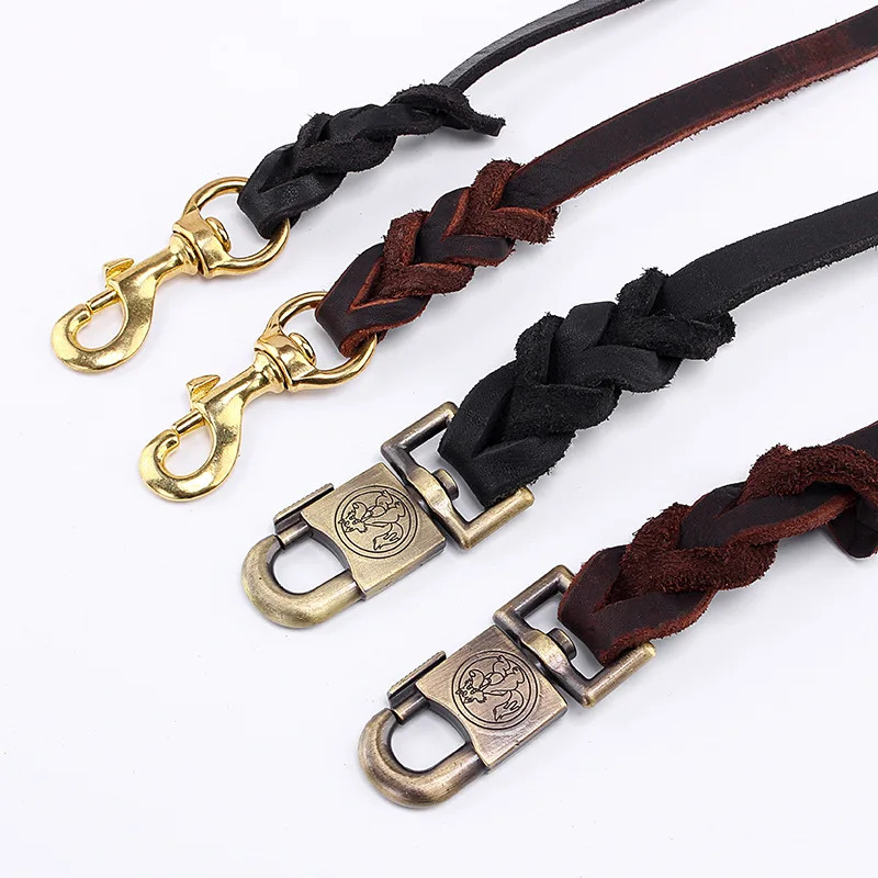 진짜 가죽 개 목줄 - 최고급 소가죽 훈련용 리드, 튼 - Leather Strap Quick Release 리뷰 및 가격